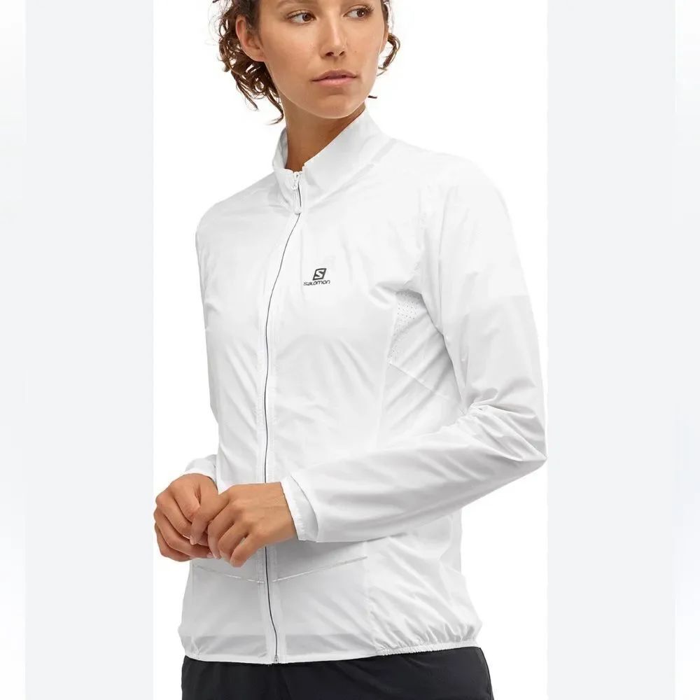 Salomon Sense Running White Athletic Jacket Women’s Medium